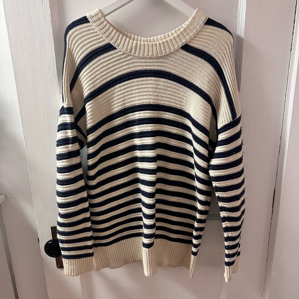 Striped Sweater in Navy and Cream